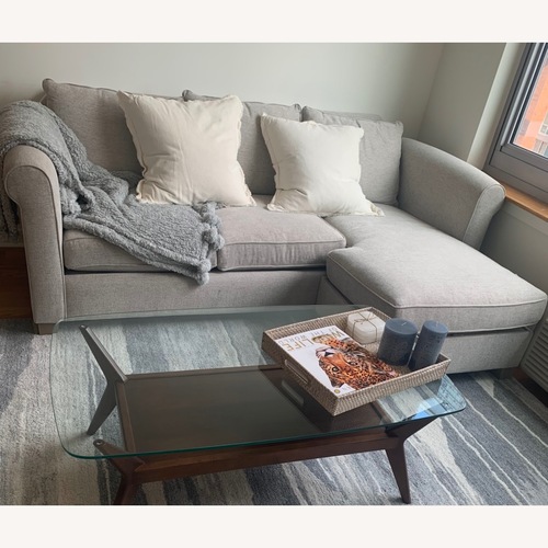 Used Crate & Barrel Gray Chaise with Storage for sale on AptDeco