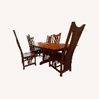 Handcrafted Amish Solid Cherry Wood Dining Set
