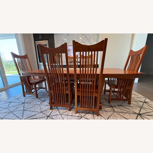 Used Handcrafted Amish Solid Cherry Wood Dining Set for sale on AptDeco