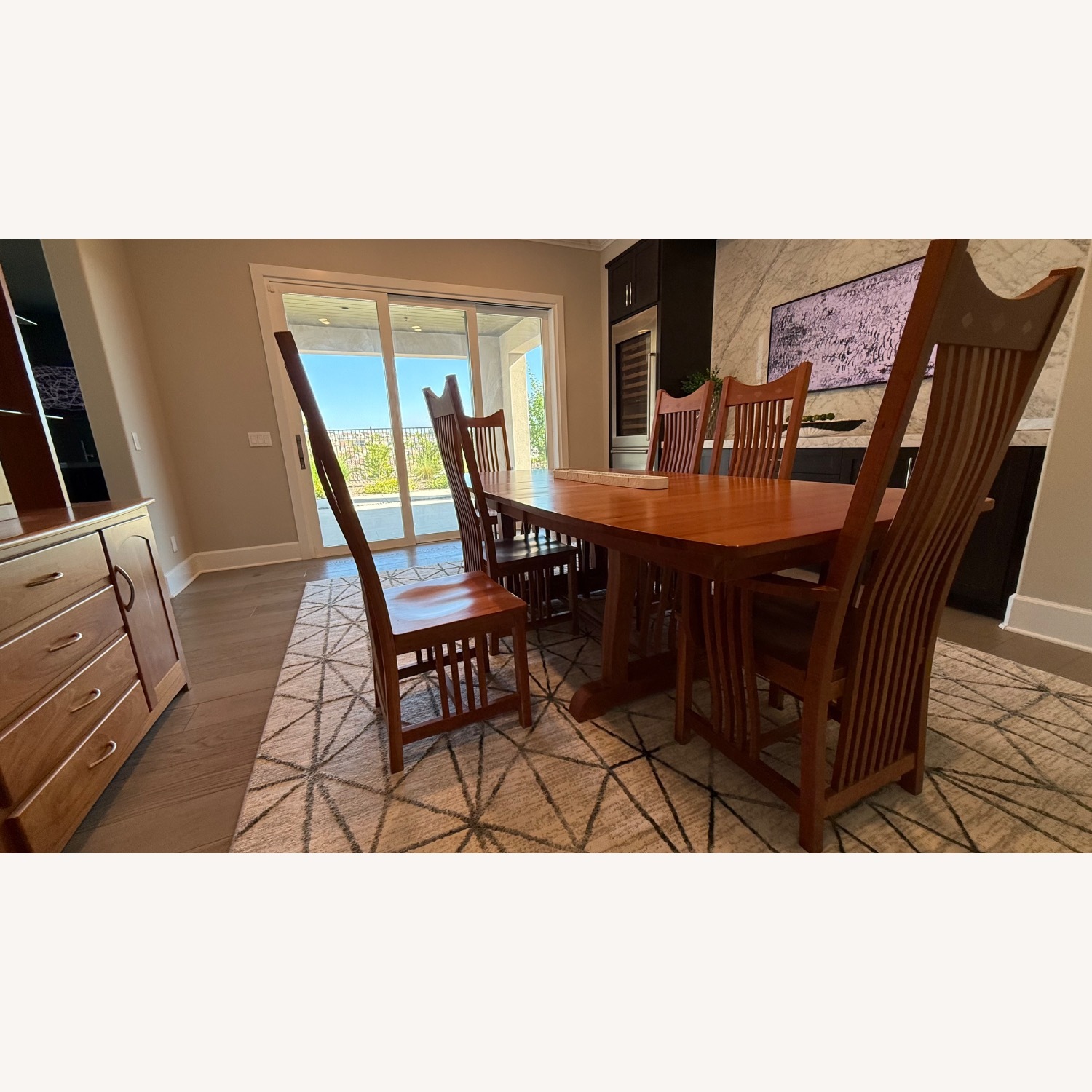 Handcrafted Amish Solid Cherry Wood Dining Set - image-2