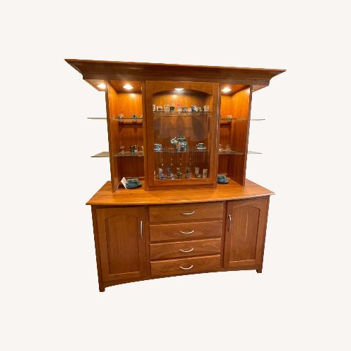 Used Handcrafted Amish Solid Cherry China Cabinet for sale on AptDeco