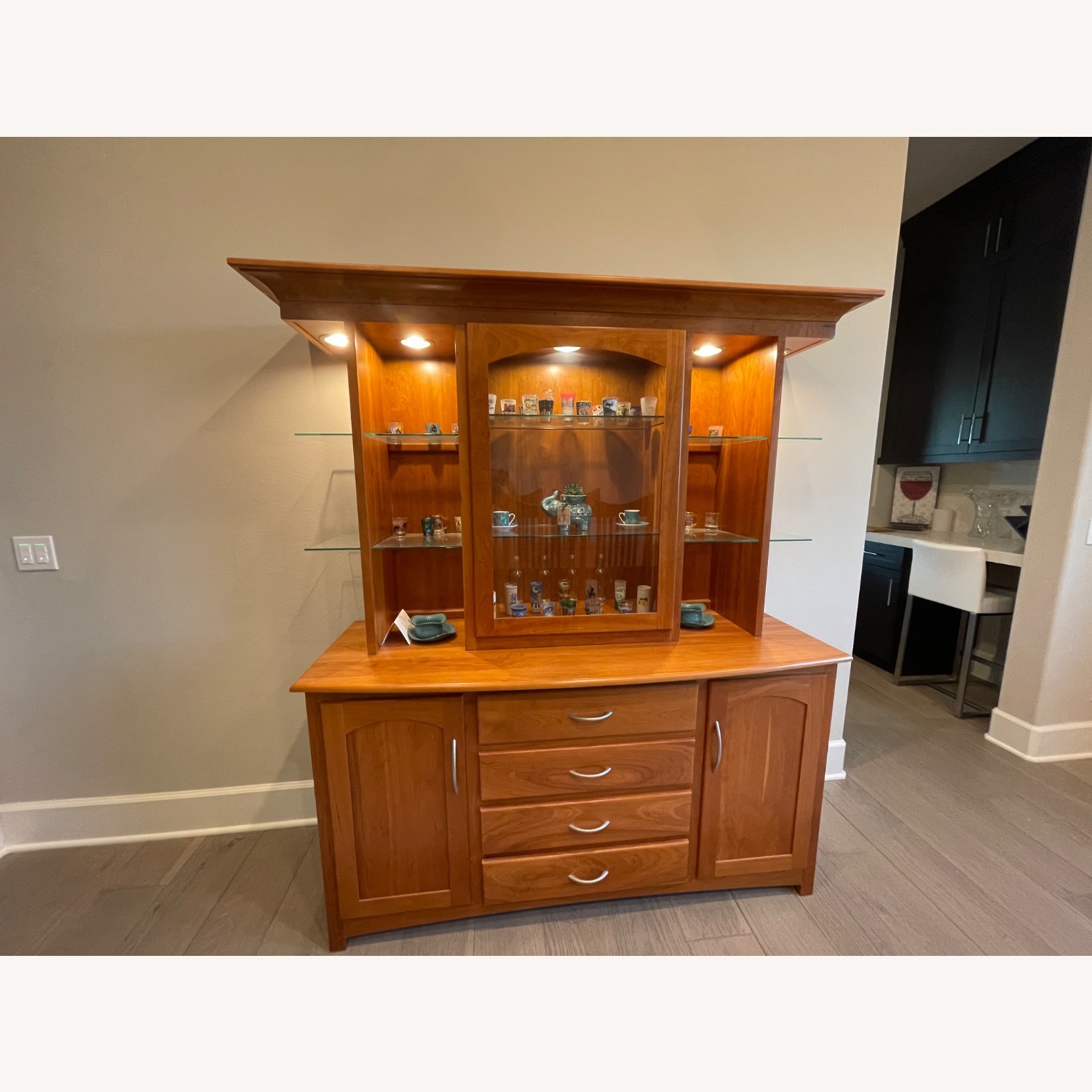 Handcrafted Amish Solid Cherry China Cabinet - image-1