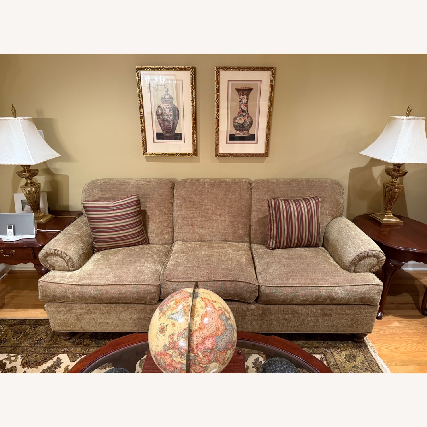 Ethan Allen 3 Seat Couch with 2 Pillows - image-1