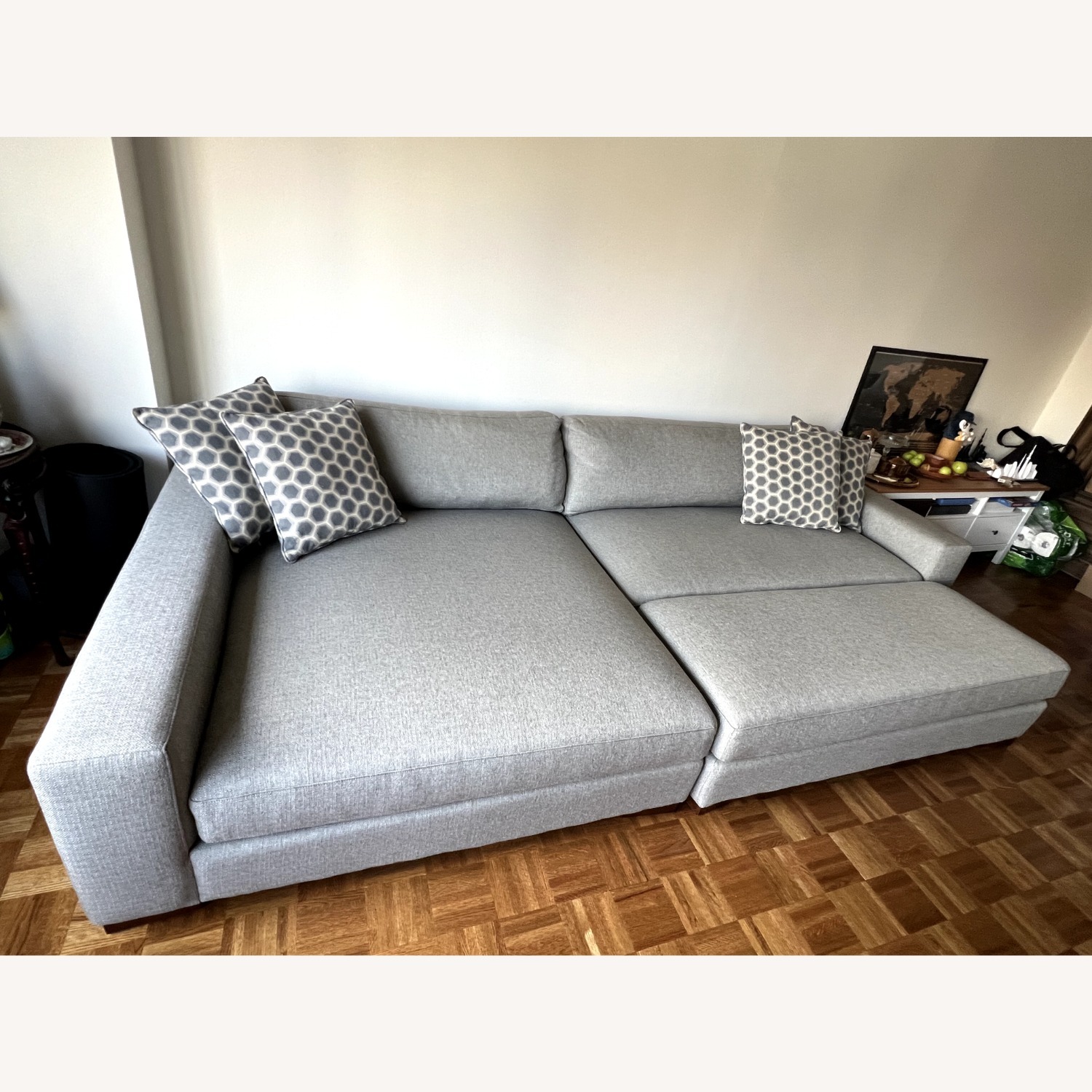 Hendley Fabric Sectional with Ottoman - image-1