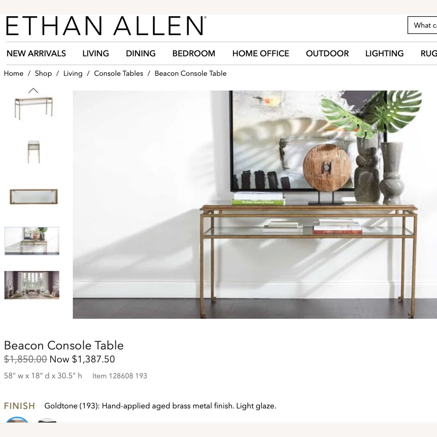 Ethan Allen Beacon Console Table - AptDeco