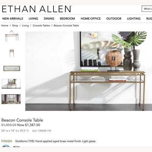 Used Ethan Allen Beacon  Console Table for sale on AptDeco