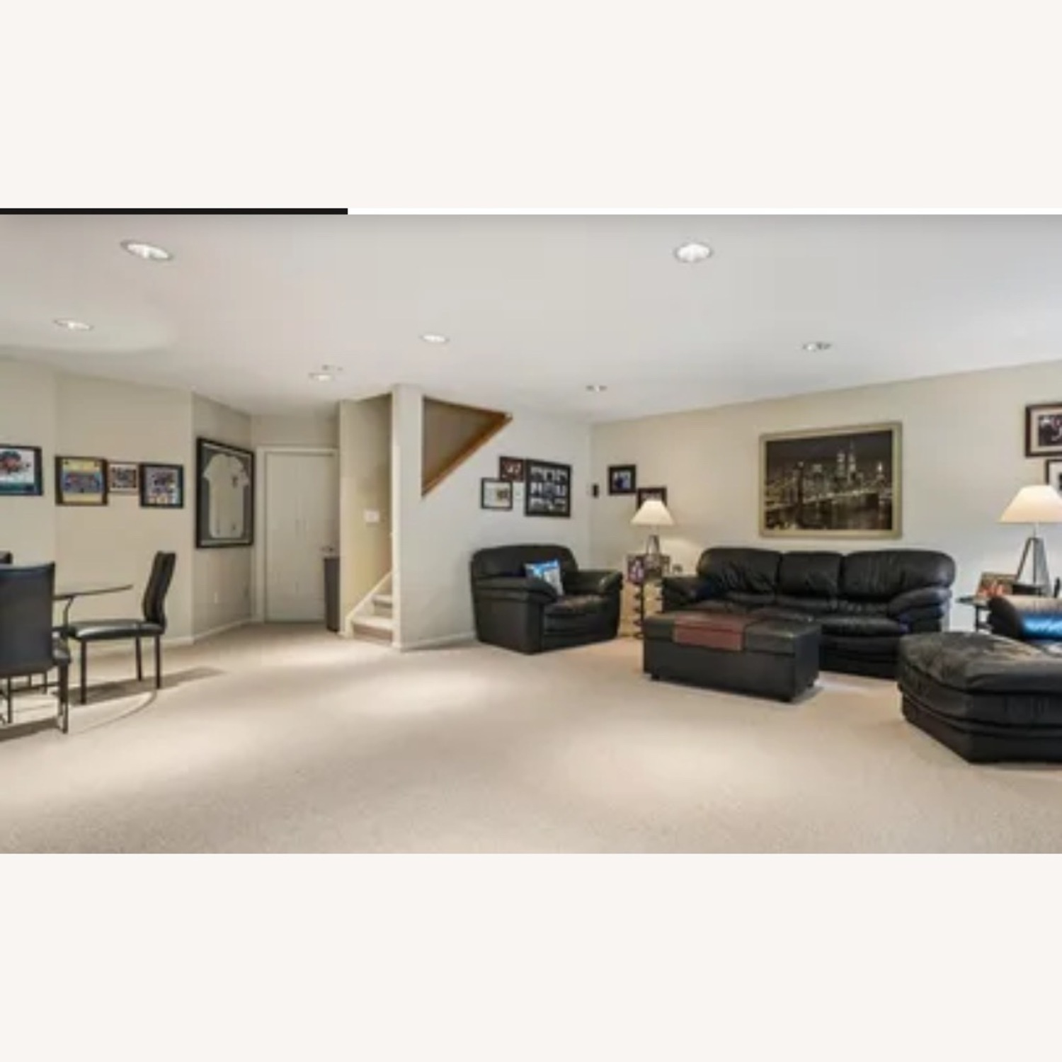 Glass Dining Table with 4 Black Chairs - image-3