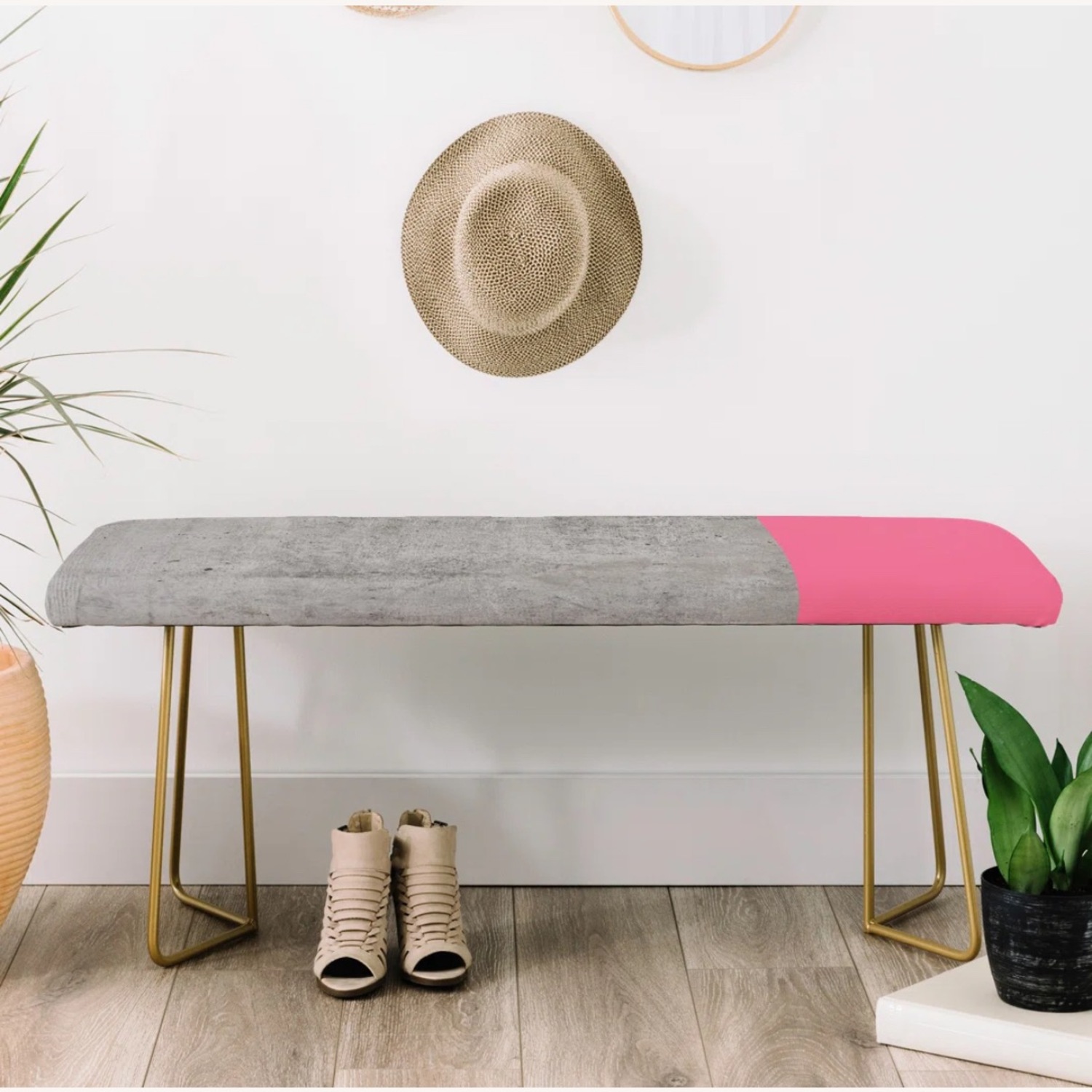 East Urban House Faux Leather Upholstered Bench - image-1
