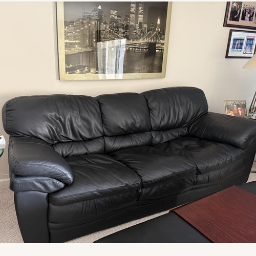 Used Macy's Deep Seat Leather Couch for sale on AptDeco