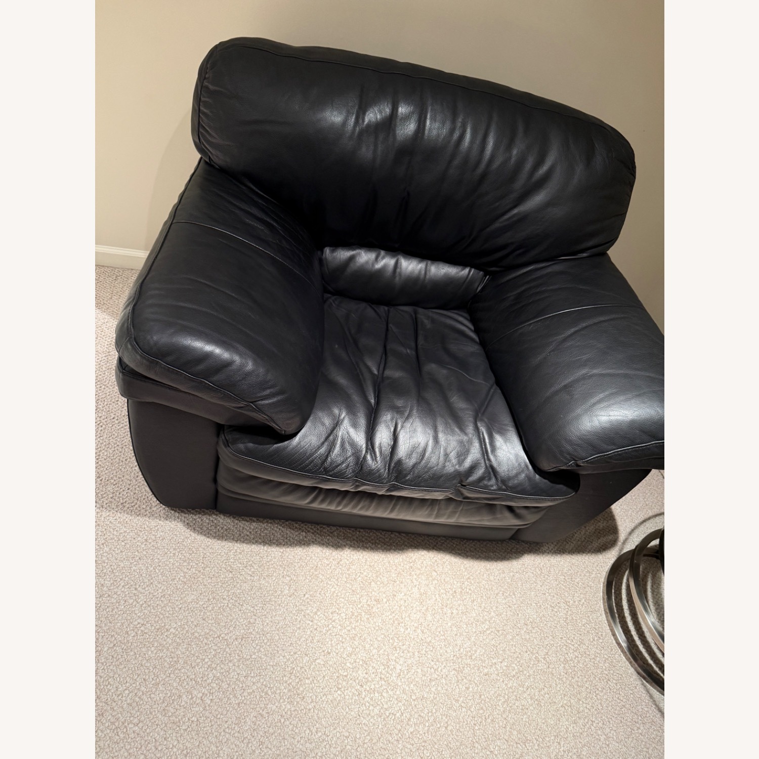 Macy's Deep Seat Leather Chair - image-0