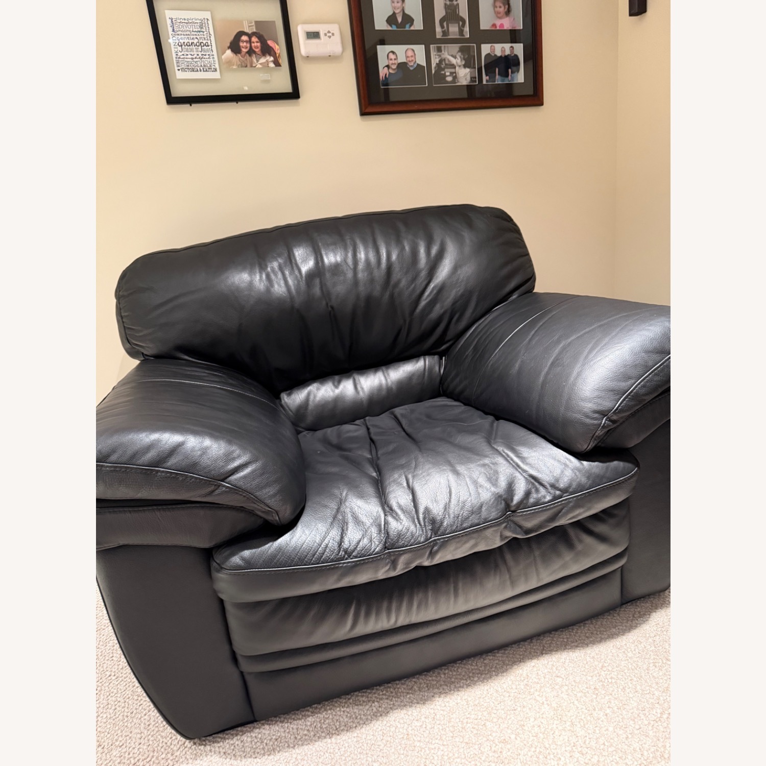 Macy's Deep Seat Leather Chair - image-1