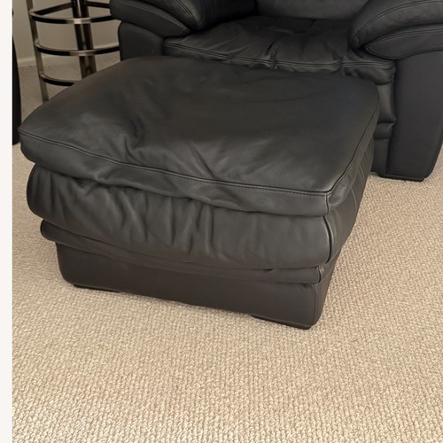 Used Macy's Deep Seat Leather Ottoman for sale on AptDeco