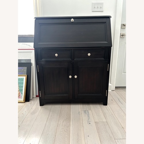 Used Boston Interiors Black Drop-Front Desk with Storage for sale on AptDeco