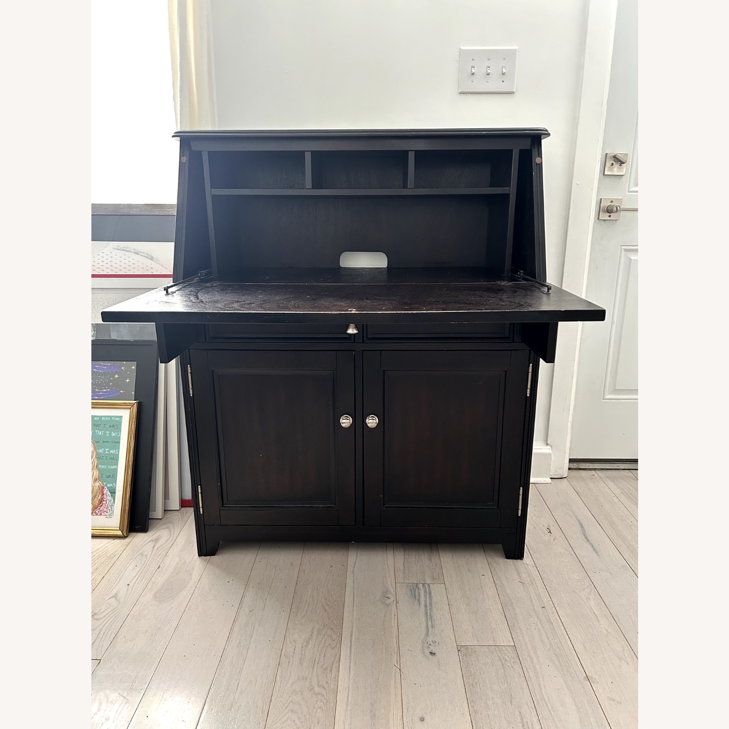 Boston Interiors Black Drop-Front Desk with Storage - image-4