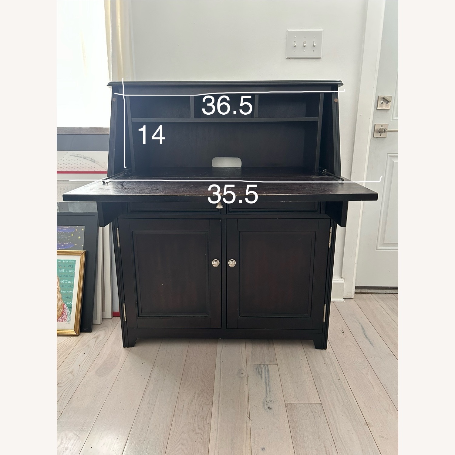 Boston Interiors Black Drop-Front Desk with Storage - image-5