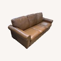 Macy's Cognac Leather 3-Seater Sofa