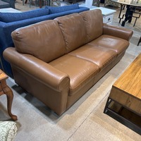 Macy's Cognac Leather 3-Seater Sofa