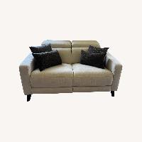 Living Spaces Reclining Love Seat with Power Headrest & USB
