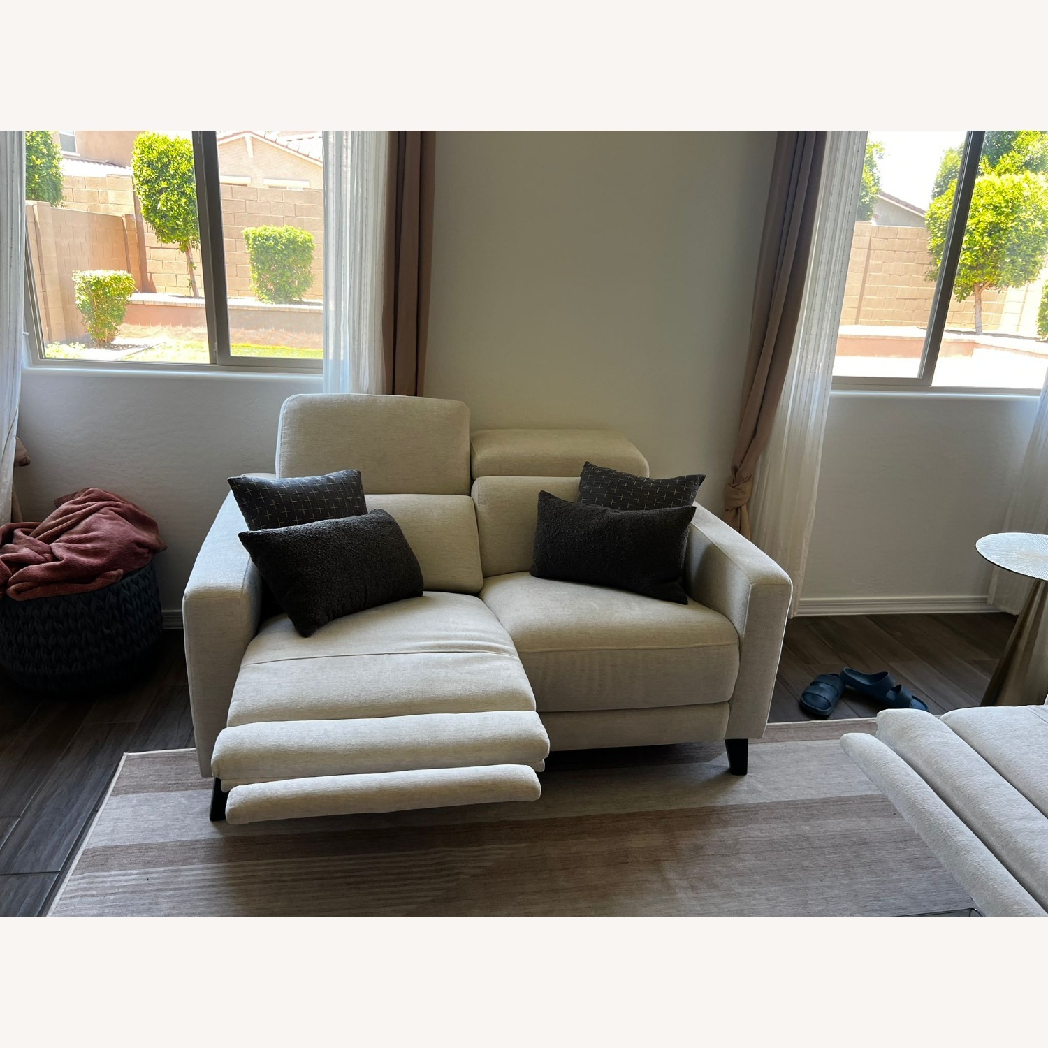 Living Spaces Reclining Love Seat with Power Headrest & USB - image-3