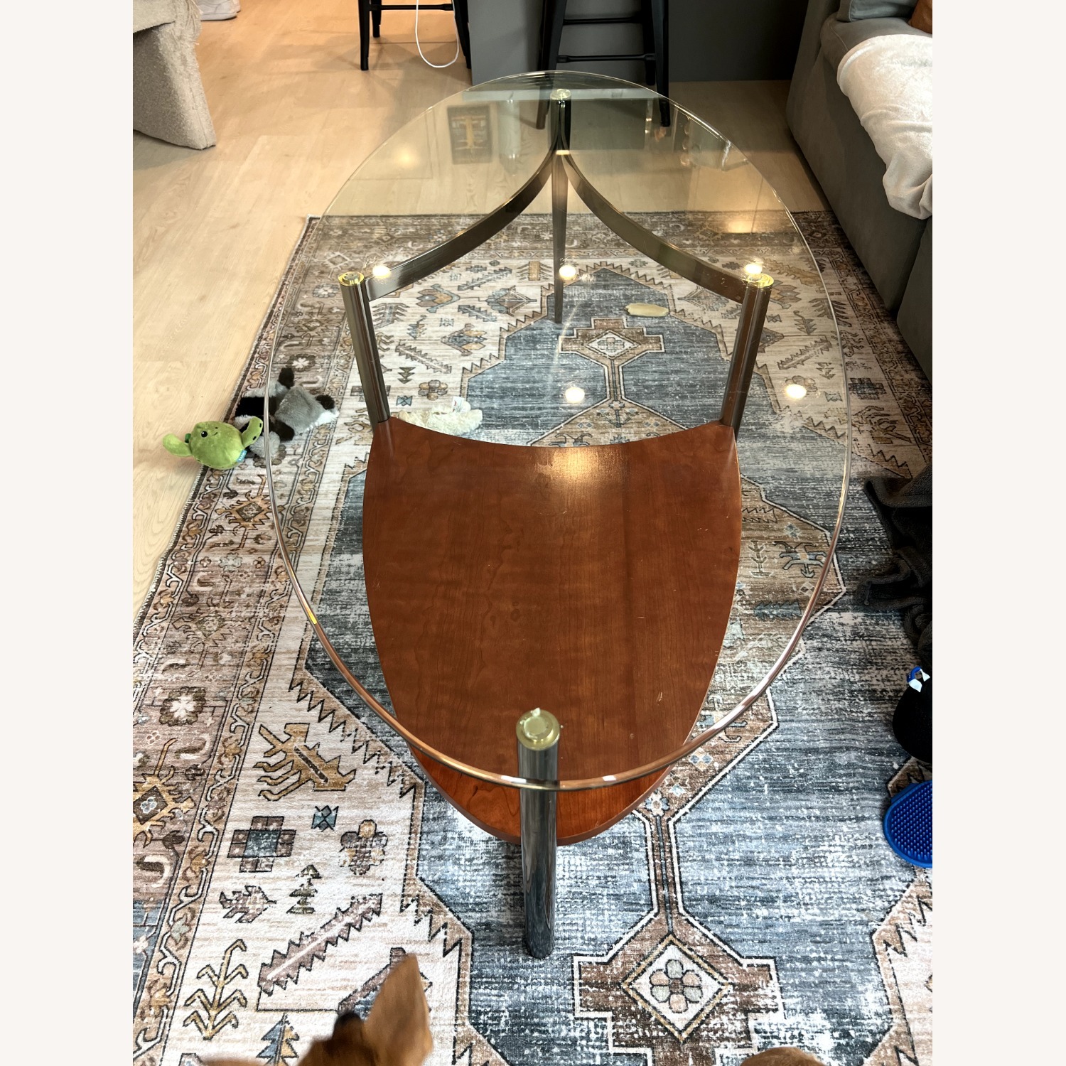 Glass & Wood Coffee Table - image-3