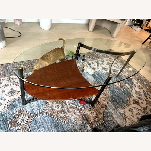 Used Glass & Wood Coffee Table for sale on AptDeco