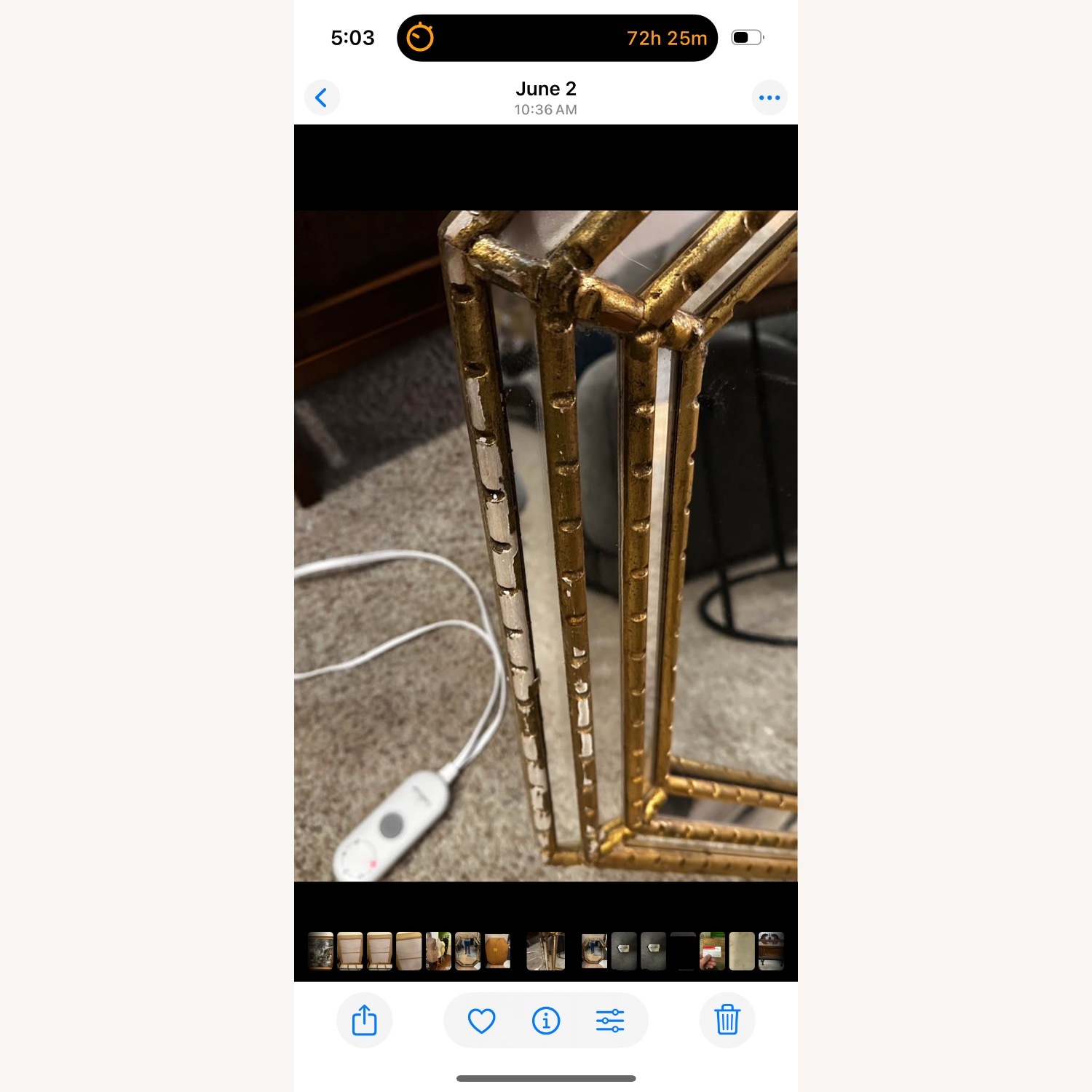 La Barge Octagonal Gilt Mirror H42, L32in, W2 in - image-7