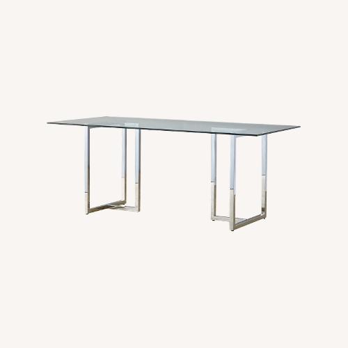 Used Silverado Chrome 72" Rectangular Dining Table for sale on AptDeco