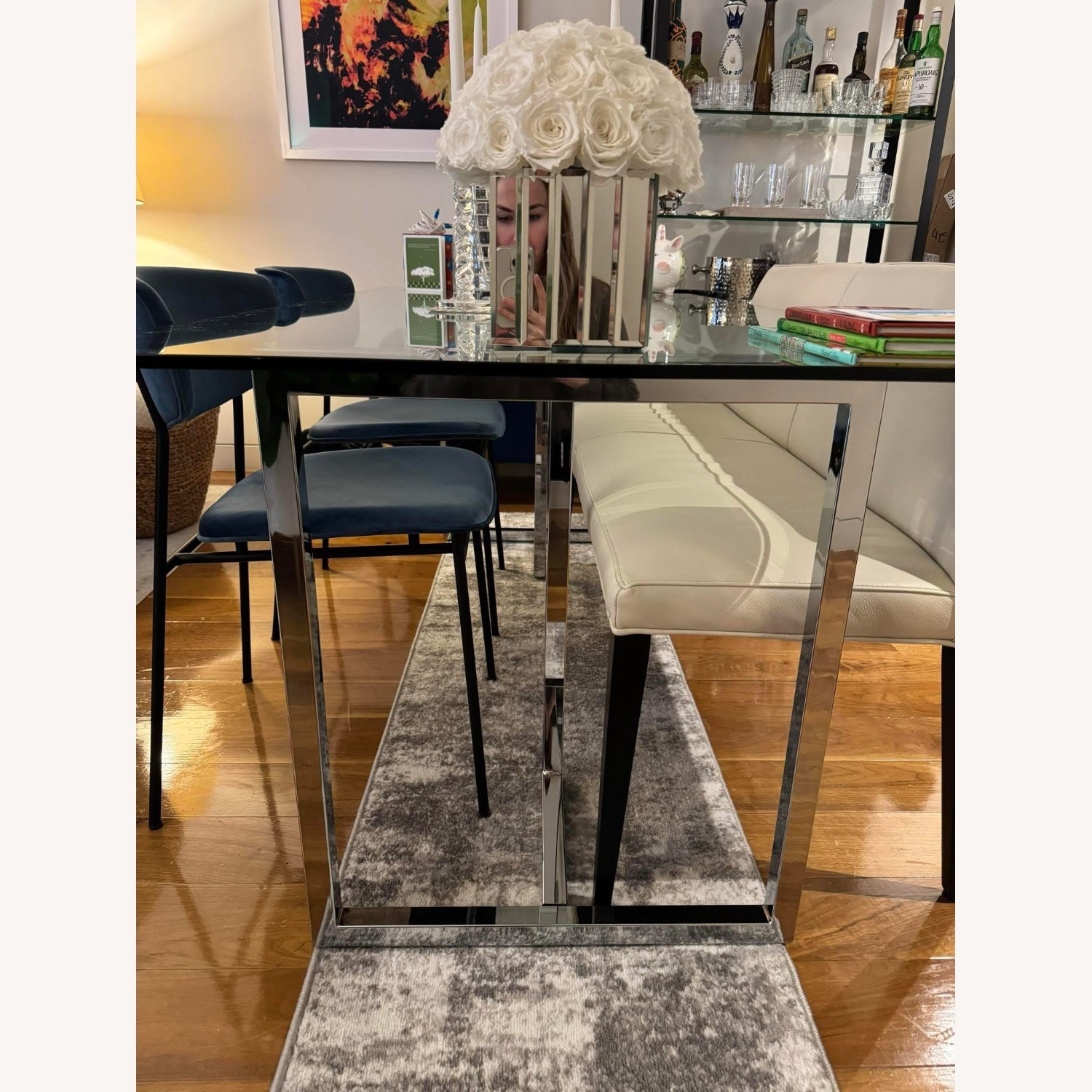 Silverado Chrome 72" Rectangular Dining Table - image-3