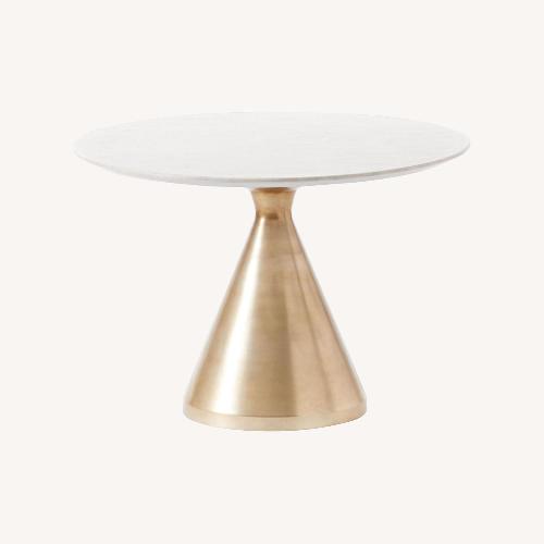 Used West Elm White Silhouette Marble Top Dining Table for sale on AptDeco