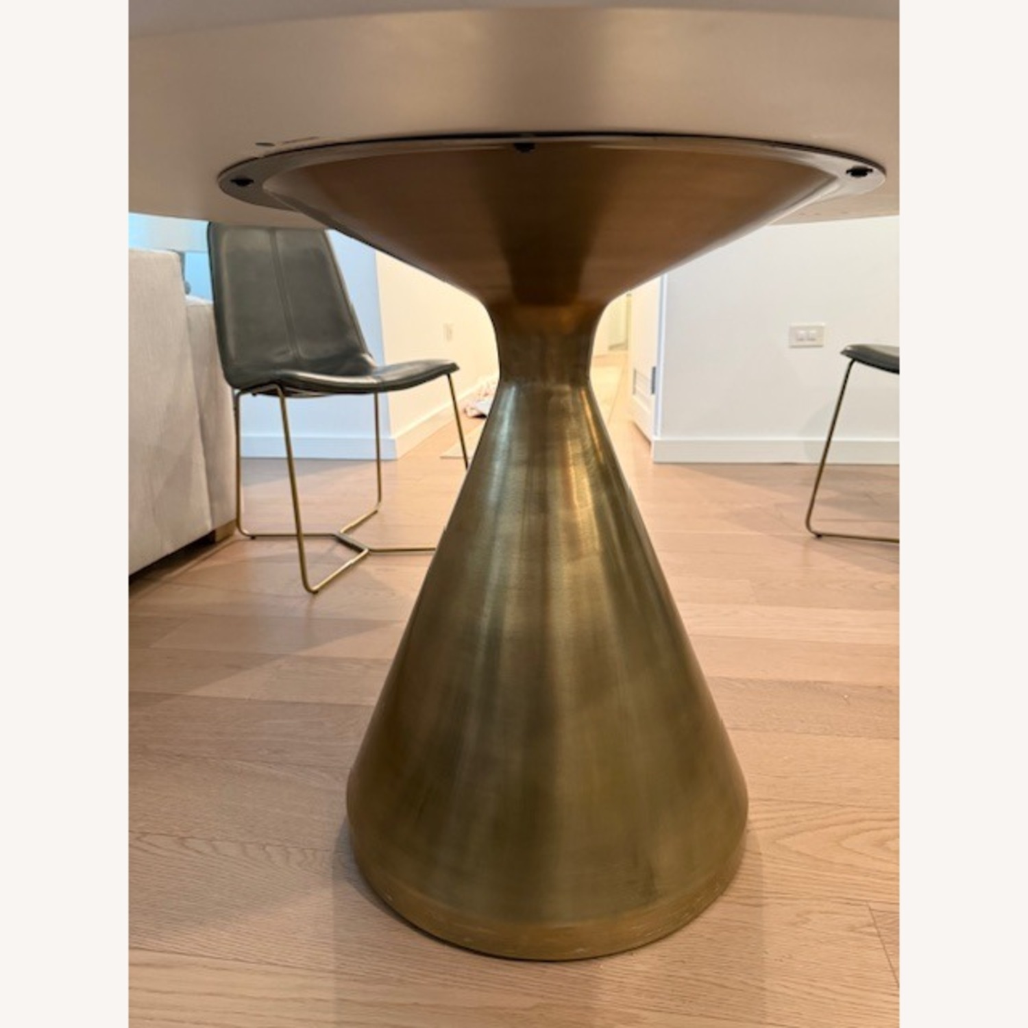 West Elm White Silhouette Marble Top Dining Table - image-5