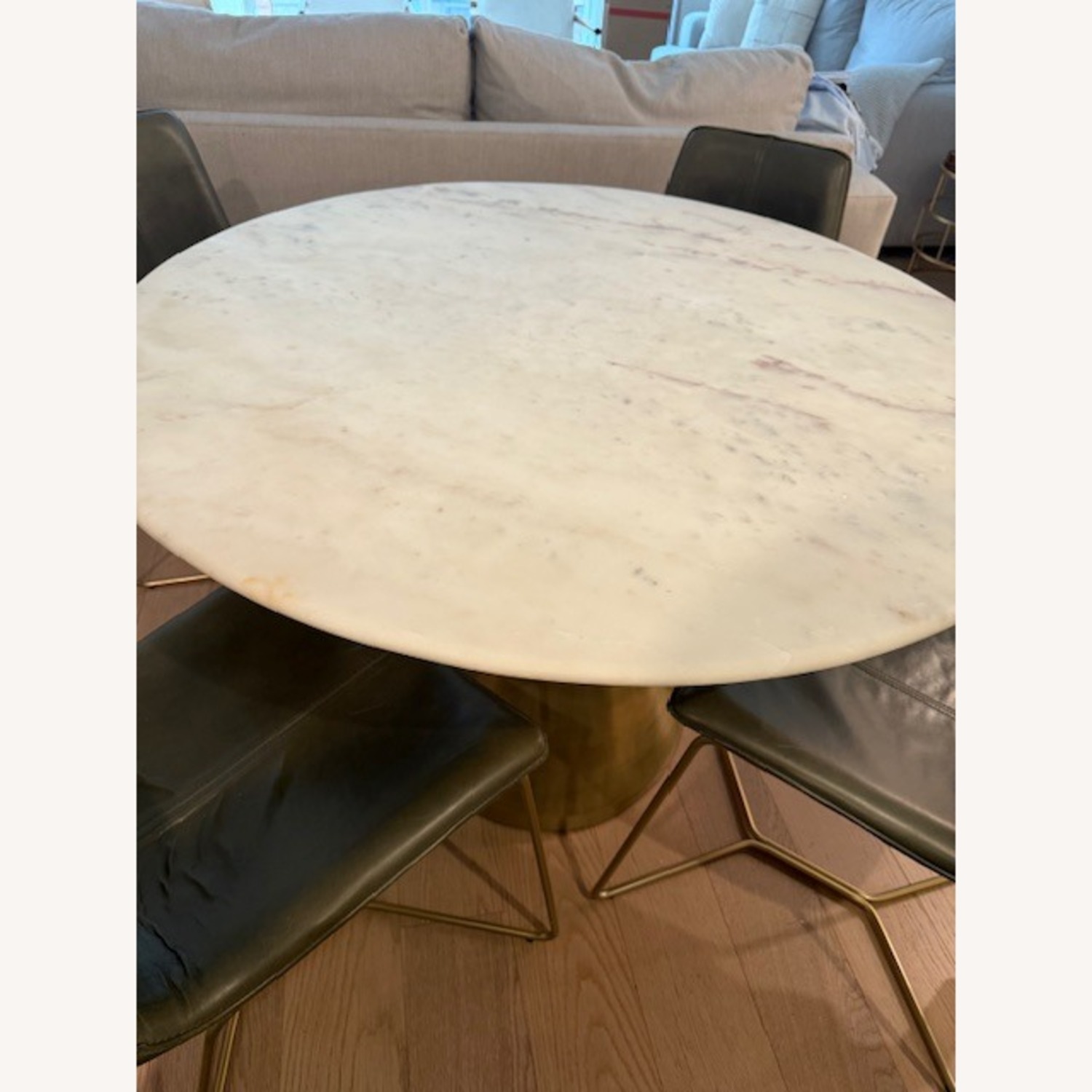 West Elm White Silhouette Marble Top Dining Table - image-6