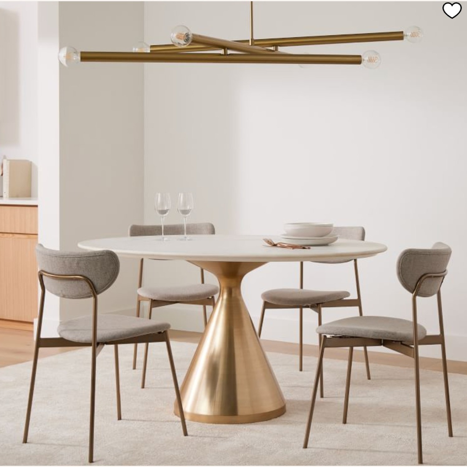 West Elm White Silhouette Marble Top Dining Table - image-2