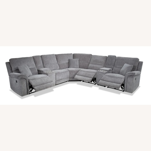 Used  Gray Power Reclining 6 Piece Sectional USB Port for sale on AptDeco