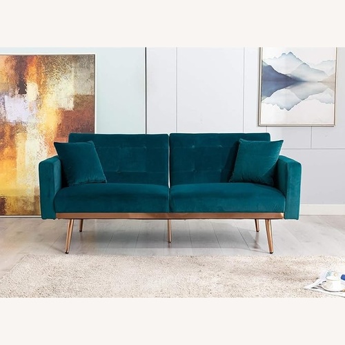 Used SLEERWAY Velvet Futon Sofa Bed for sale on AptDeco