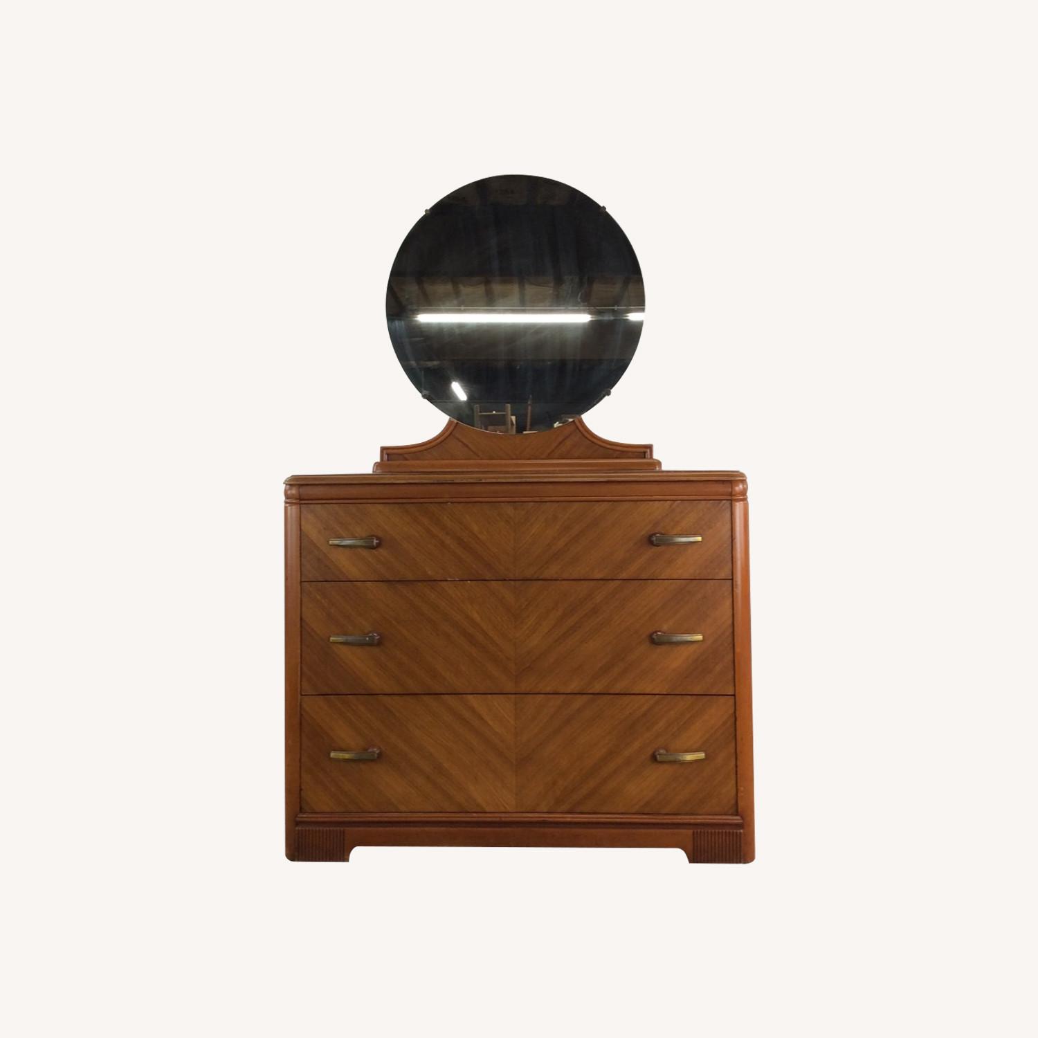 Art Deco 3 Drawer Chest with Mirror - image-0