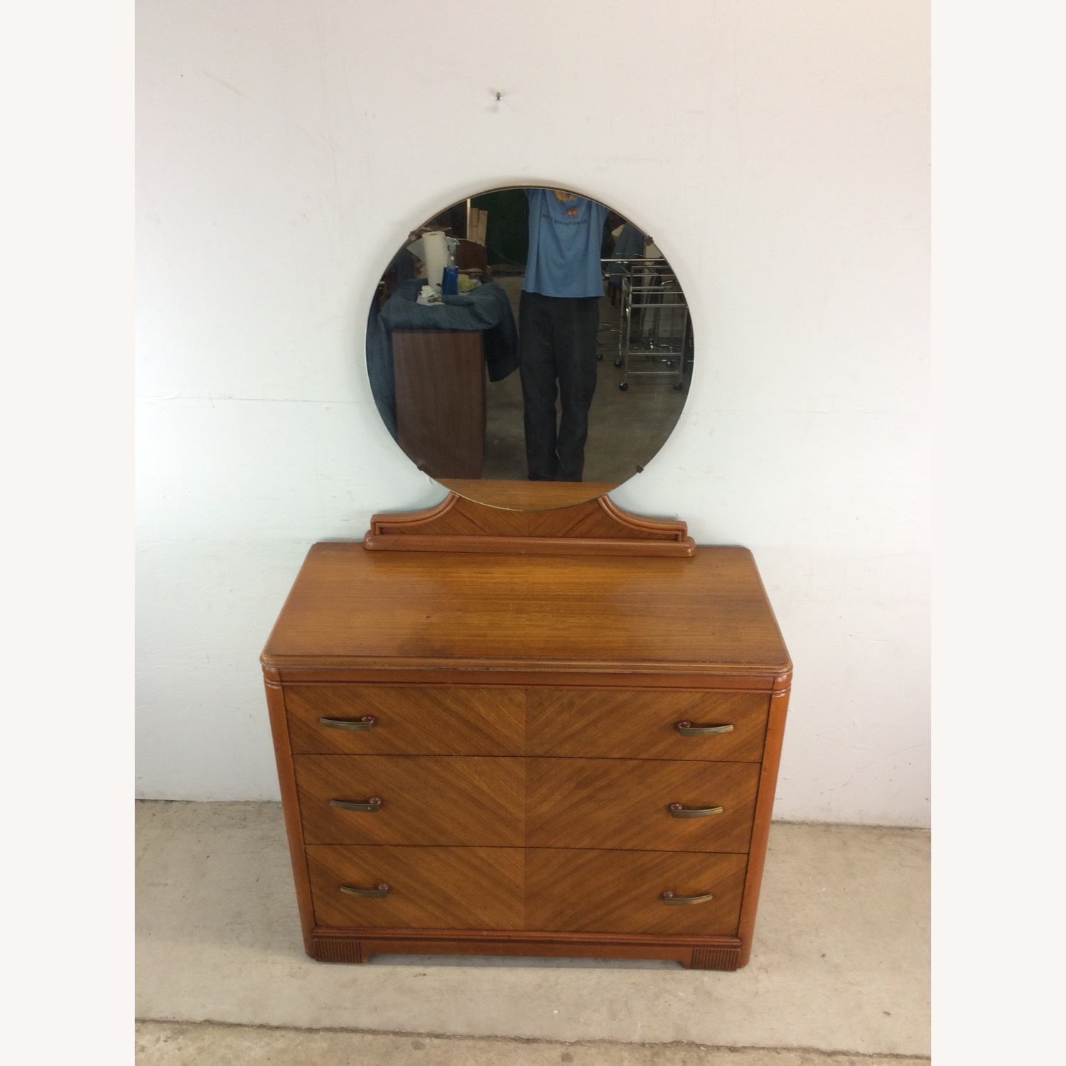 Art Deco 3 Drawer Chest with Mirror - image-2
