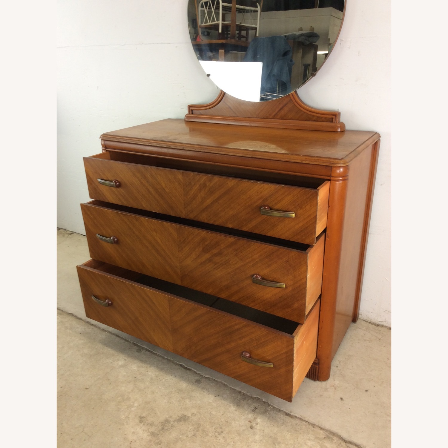 Art Deco 3 Drawer Chest with Mirror - image-16