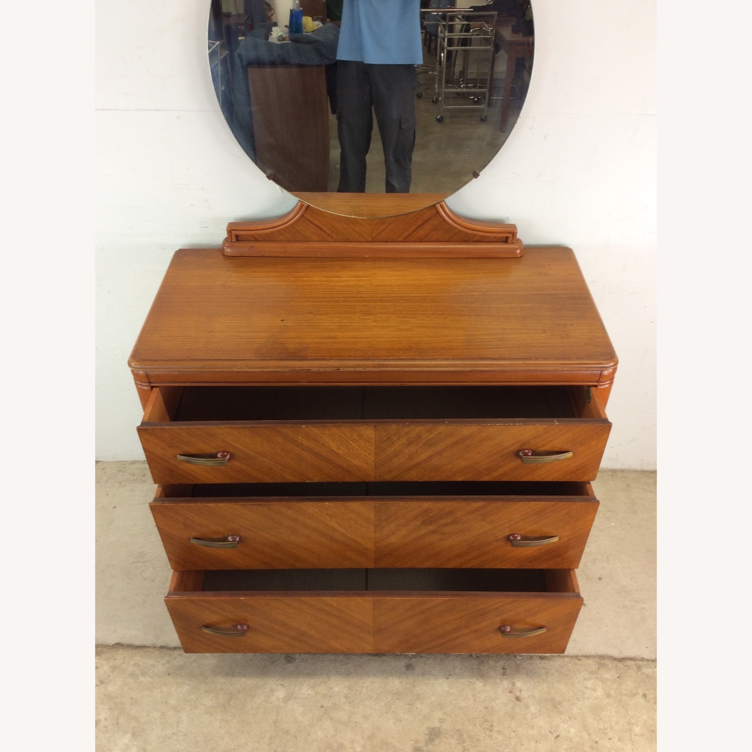 Art Deco 3 Drawer Chest with Mirror - image-15