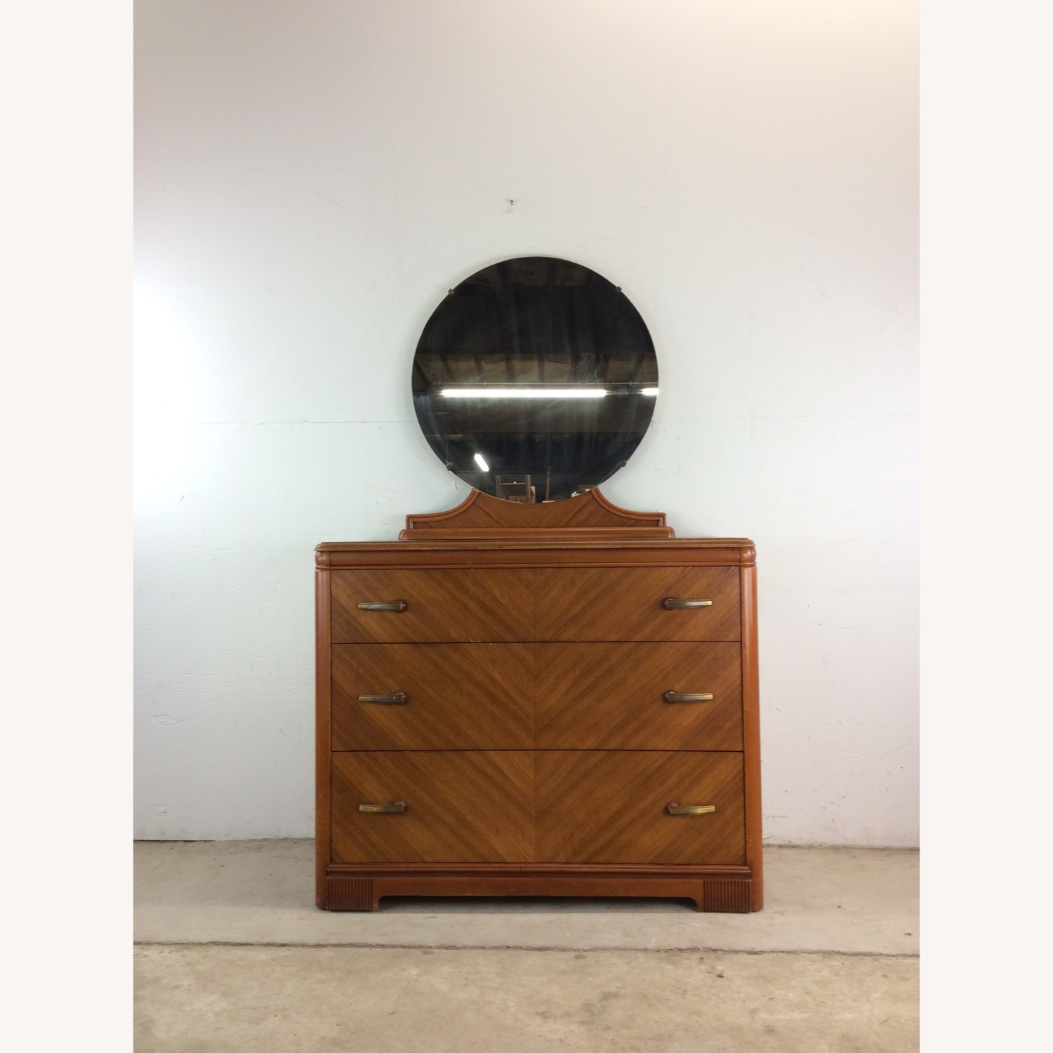 Art Deco 3 Drawer Chest with Mirror - image-1