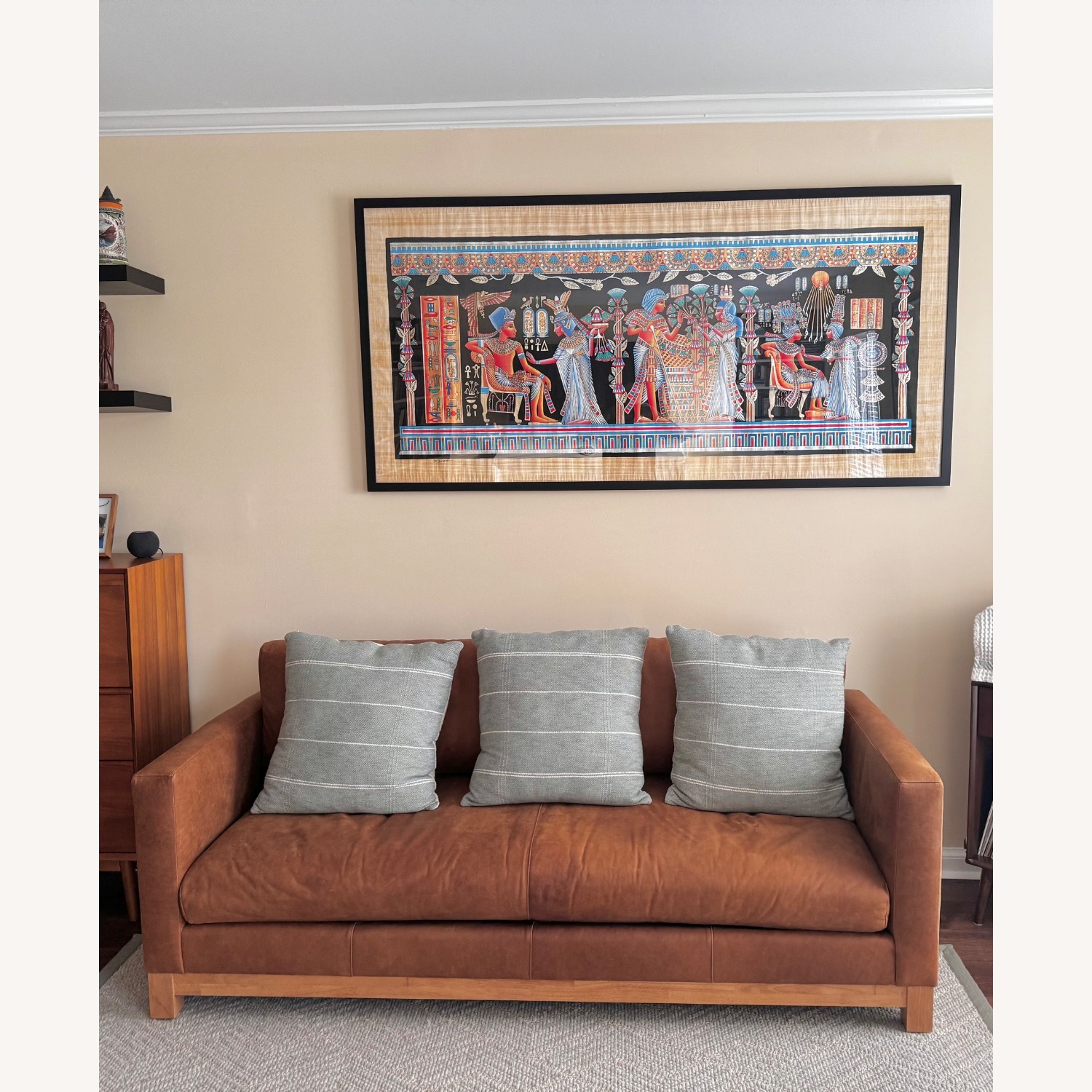 Pacific Wood Leather Bench Sofa - image-1