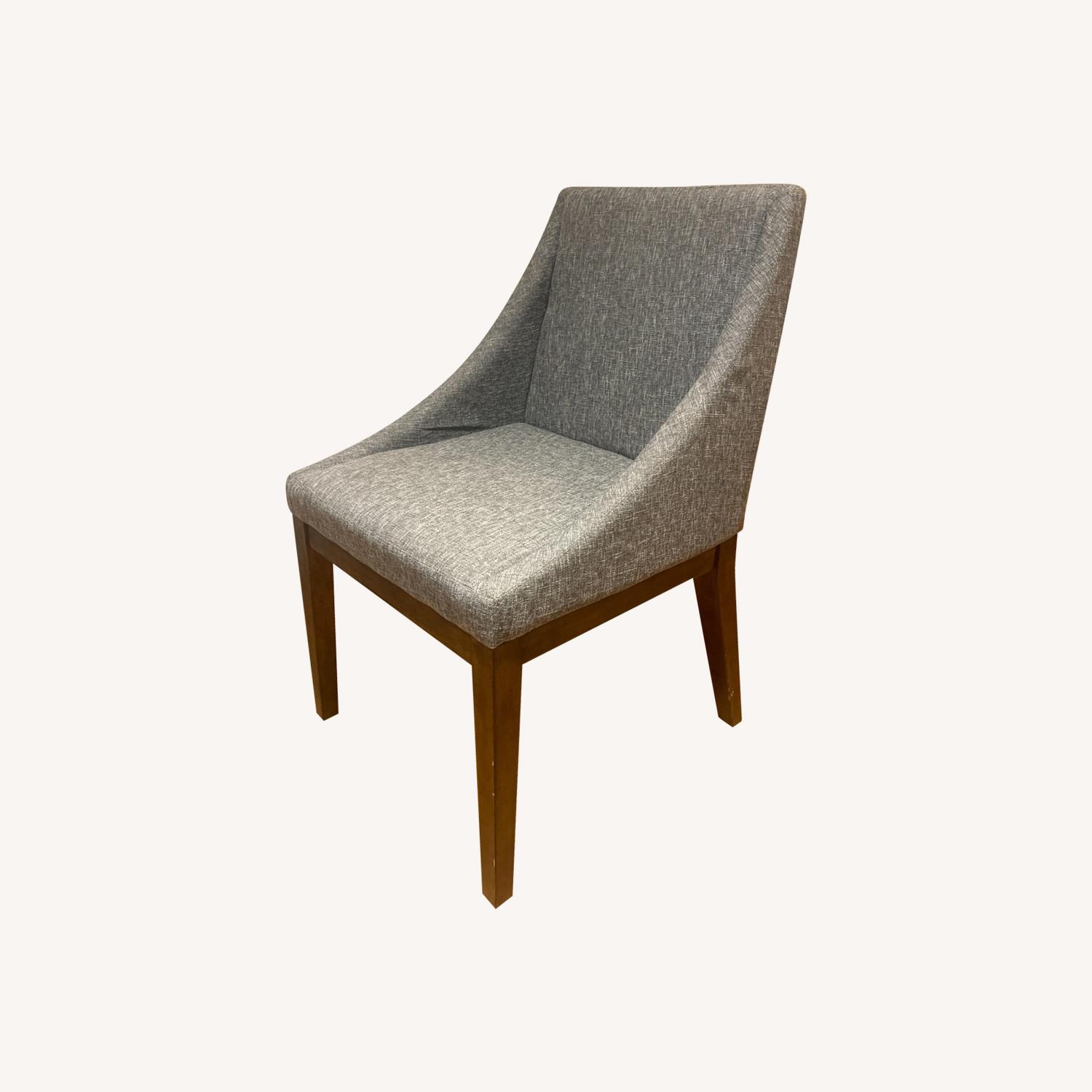 4 West Elm Curved Upholstered Dining Chairs - image-0