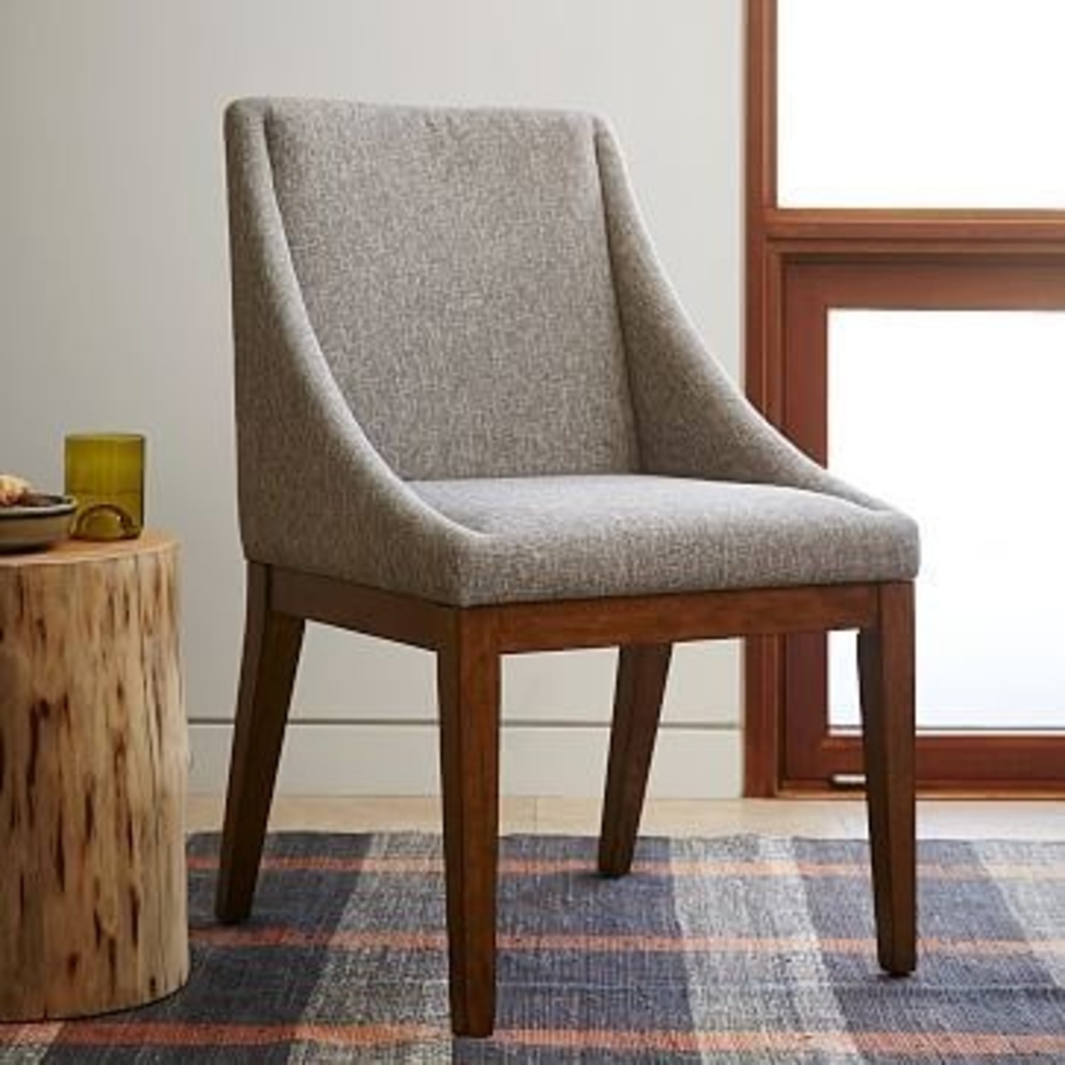 4 West Elm Curved Upholstered Dining Chairs - image-5
