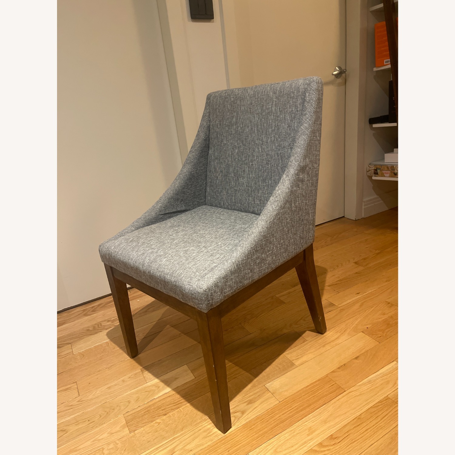 4 West Elm Curved Upholstered Dining Chairs - image-1