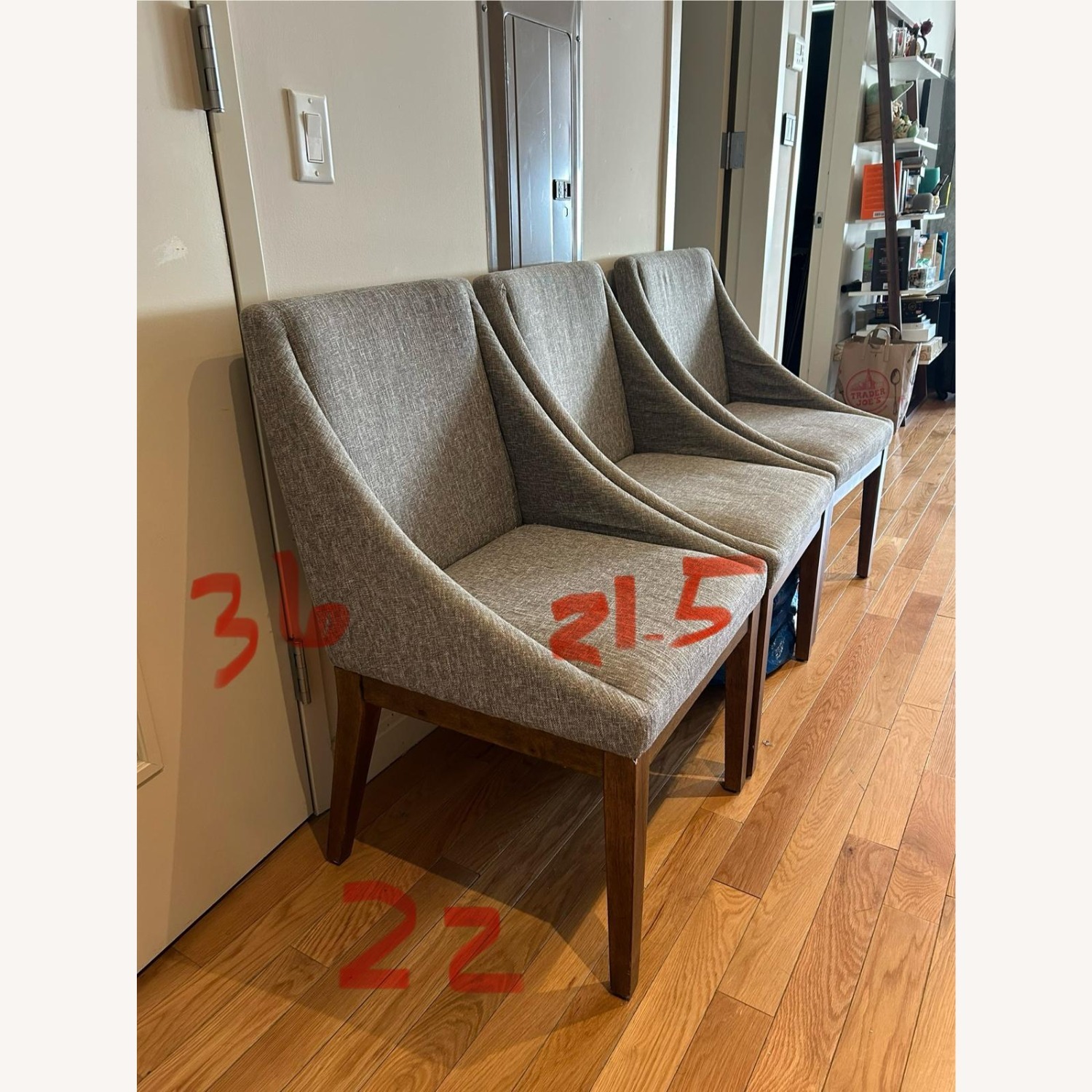 4 West Elm Curved Upholstered Dining Chairs - image-4