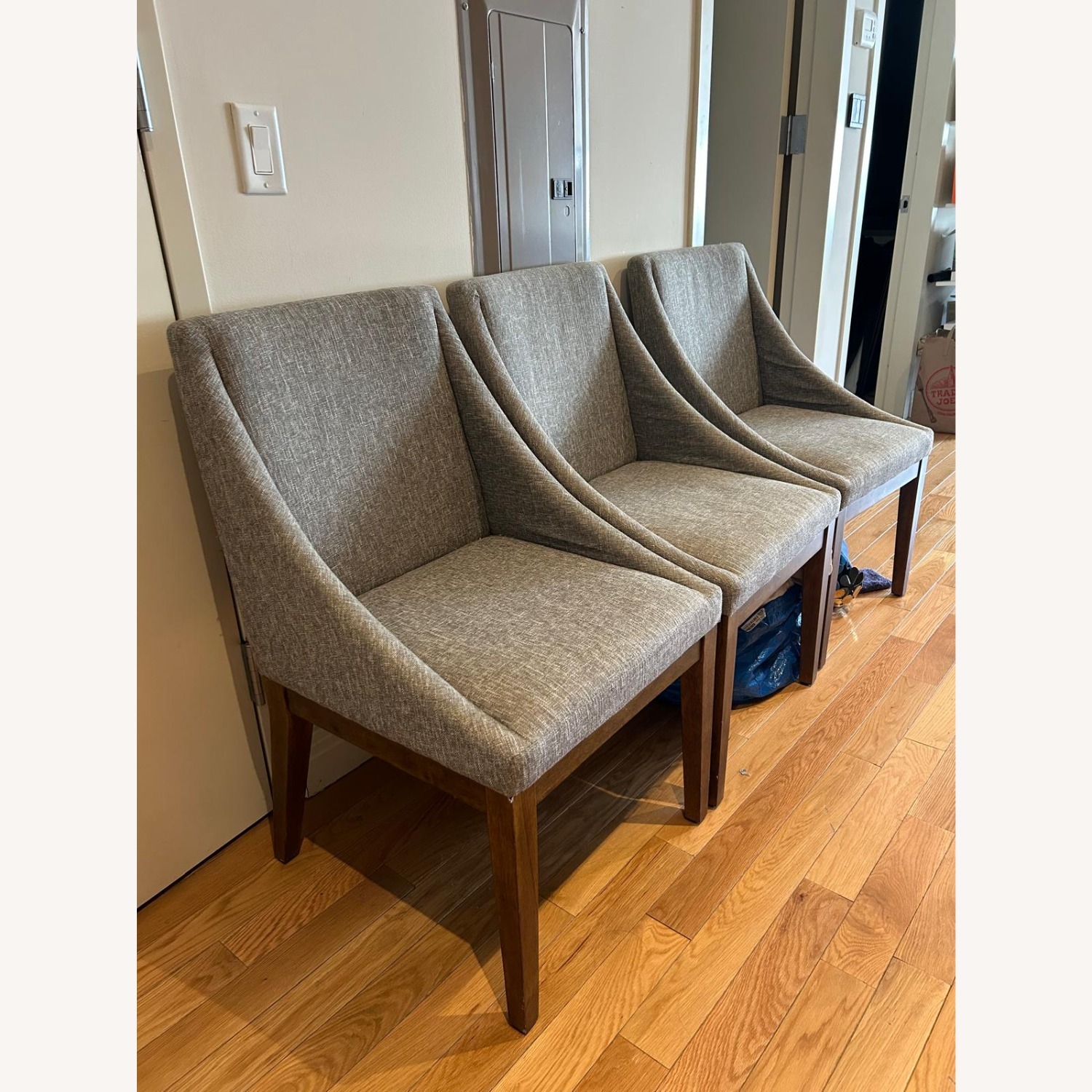 4 West Elm Curved Upholstered Dining Chairs - image-3