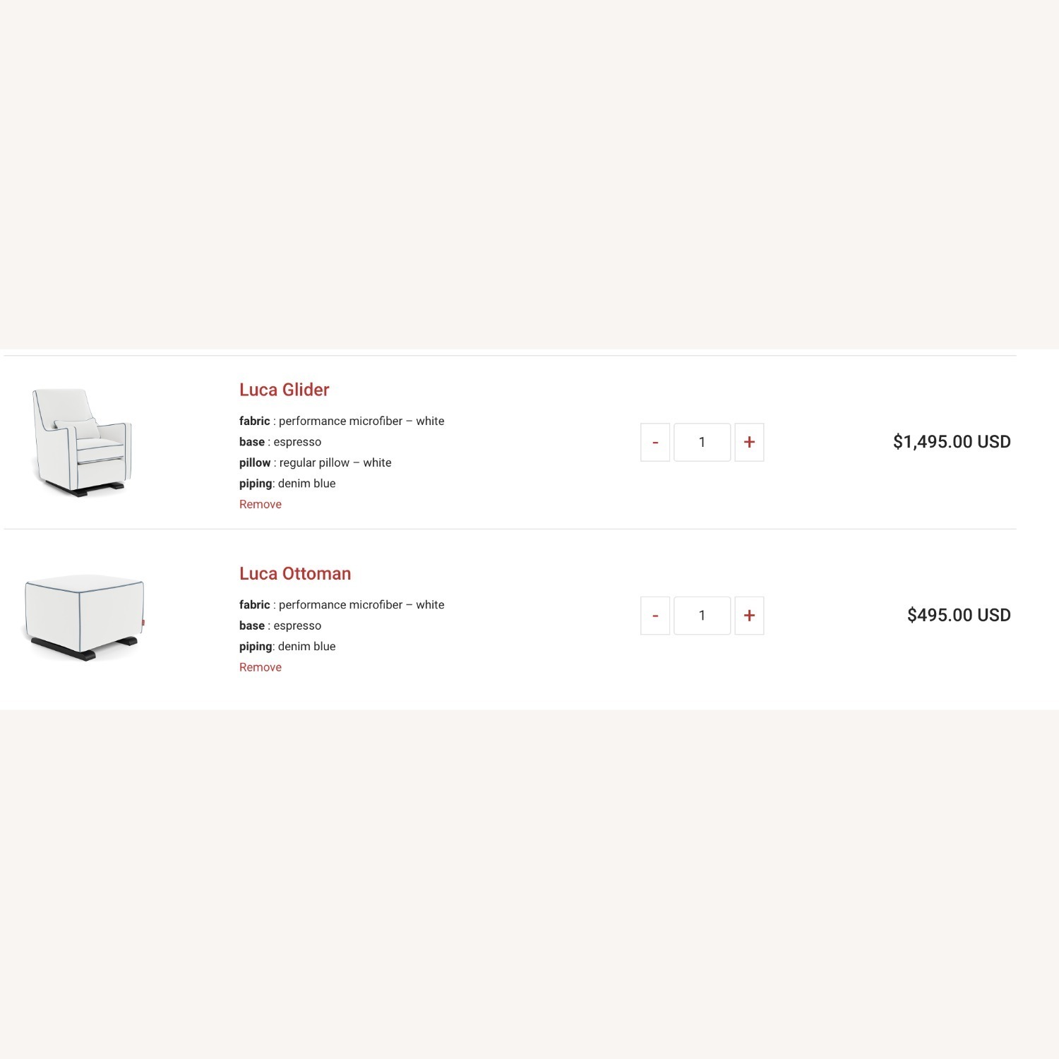 Monte Design Luca Glider & Ottoman - image-1