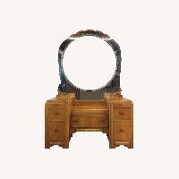 Art Deco Waterfall Vanity with Mirror & Stool