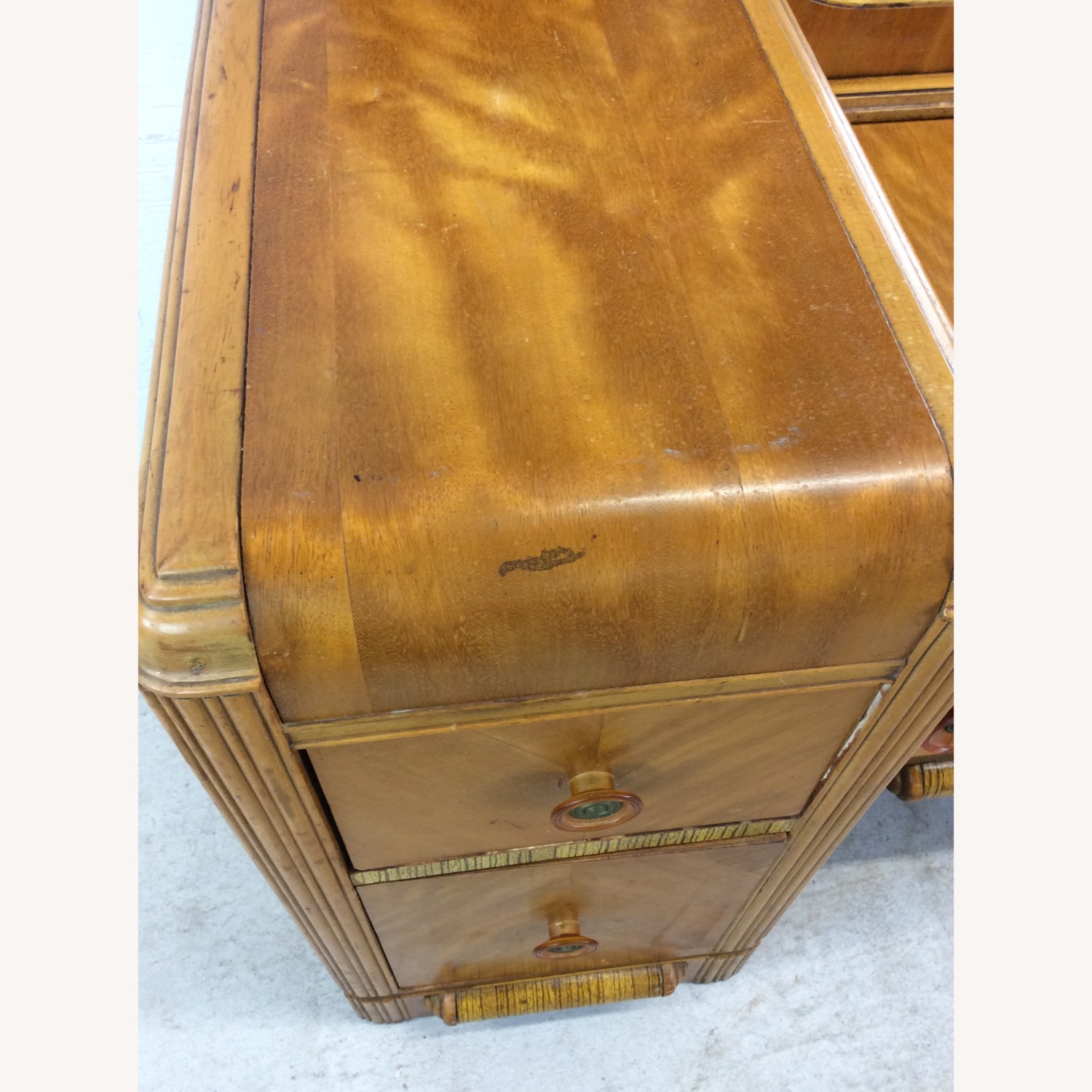 Art Deco Waterfall Vanity with Mirror & Stool - image-14
