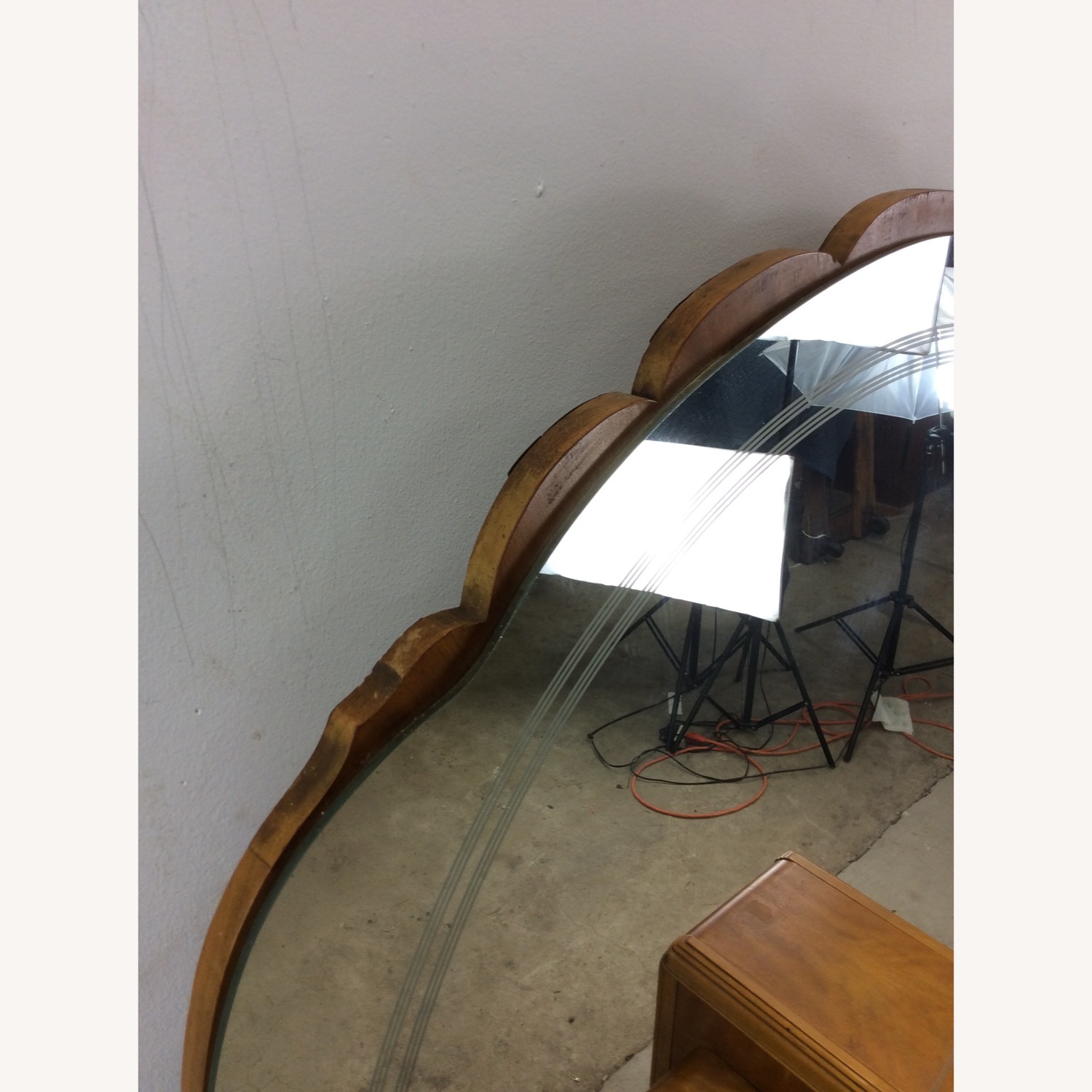 Art Deco Waterfall Vanity with Mirror & Stool - image-11