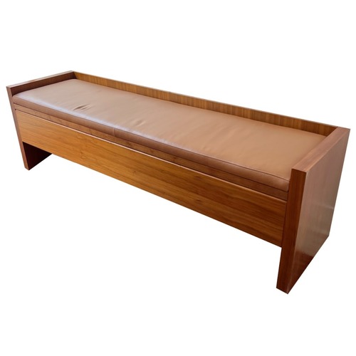 Used Wood and Leather Custom Bench for sale on AptDeco